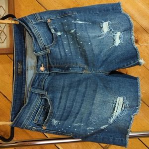 Judy Blue Distressed Jean Shorts - Blue